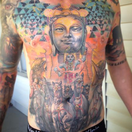 Tattoos - justin's buddha and krishna - 111836